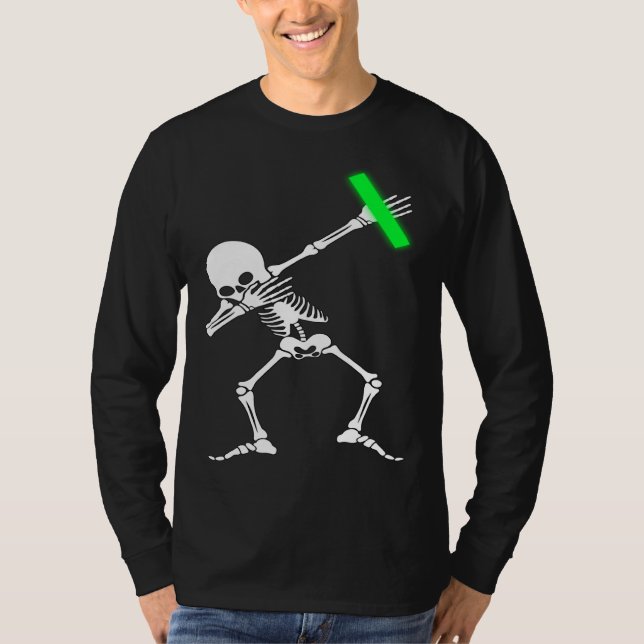 Camiseta Dabbing Skeleton Rave Dance Party Music (Anverso)