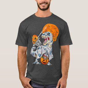Camiseta Dabbing Skeleton Riding Mummy Dinosaur T Re Funny