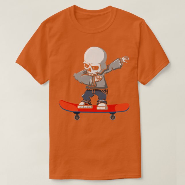 Camiseta Dabbing Skeleton Skateboard (Diseño del anverso)
