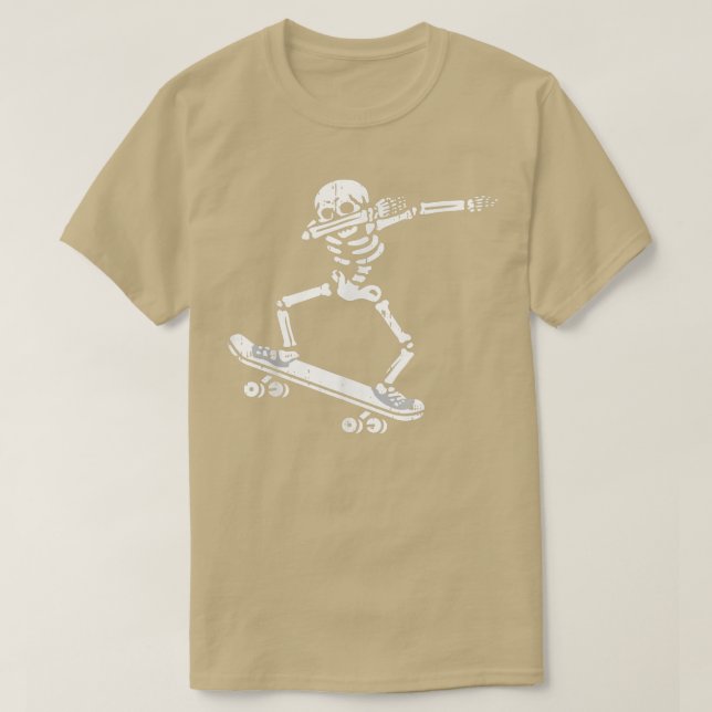 Camiseta Dabbing Skeleton Skateboard Costume Funny Hallowee (Diseño del anverso)