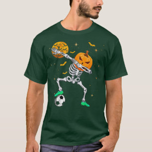 Camiseta Dabbing Skeleton Soccer Soccer Halloween Boys Gir
