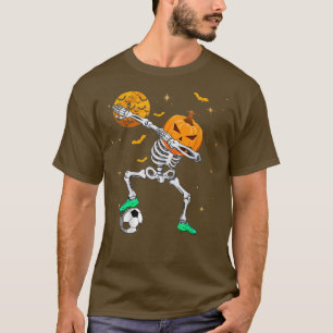 Camiseta Dabbing Skeleton Soccer Soccer Halloween Boys Gir
