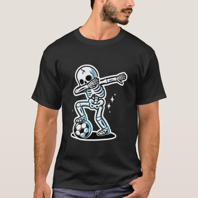Camiseta Dabbing Skeleton Soccer Spooky Season Boason Boys  (Anverso)