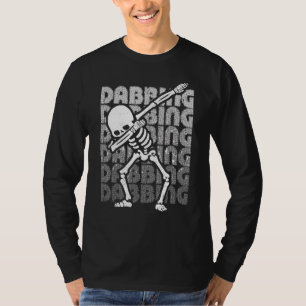 Camiseta Dabbing Skeleton Tipo Costumbre Halloween Blanco