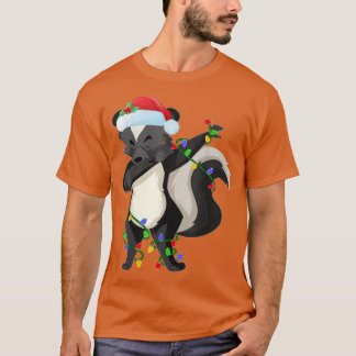 Camiseta Dabbing Skunk Xmas Luces Funny Santa Skunk Christ