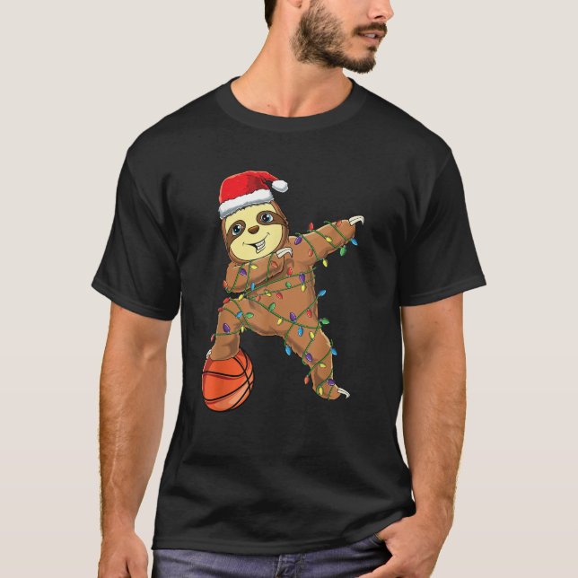 Camiseta Dabbing Sloth Dab Baloncesto Jugador Niños Cute Ch (Anverso)