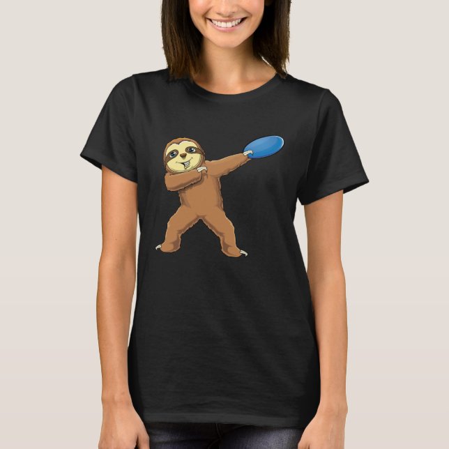 Camiseta Dabbing Sloth Dab Disc Golf  Girls Womens (Anverso)