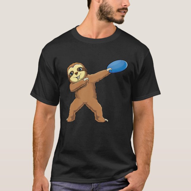 Camiseta Dabbing Sloth Dab Disc Golf  Girls Womens (Anverso)