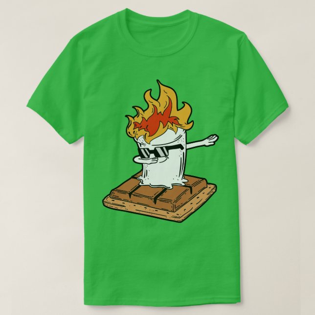 Camiseta Dabbing Smore Marshmallow Funny Dab Dance Camping (Diseño del anverso)