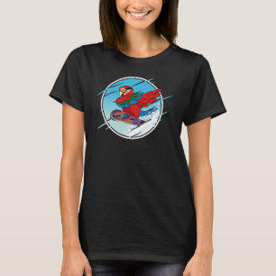 Camiseta Dabbing Snowboard Parrot I Ala Verde Macaw