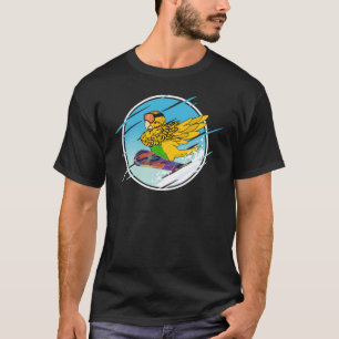 Camiseta Dabbing Snowboard Parrot I Yellow Budgeriga