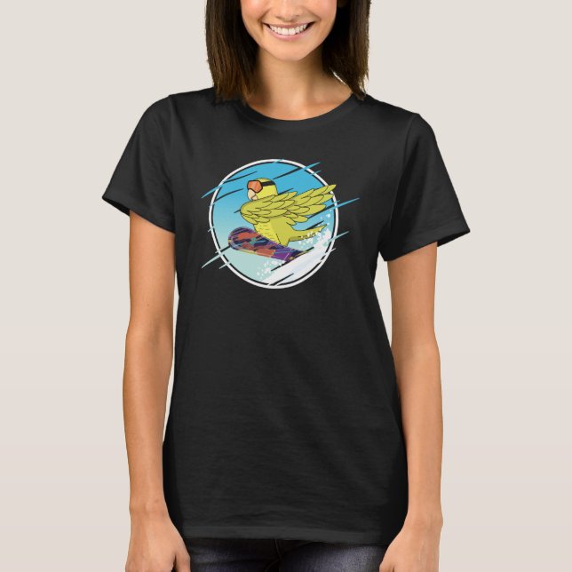 Camiseta Dabbing Snowboard Parrot I Yellow Parrotlet (Anverso)