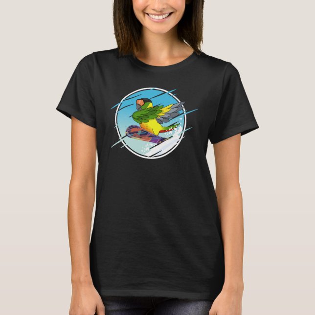 Camiseta Dabbing Snowboard Parrot I Yellow side Green Chee (Anverso)