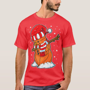 Camiseta Dabbing Snowman Basketball Ball Christmas Santa Bo