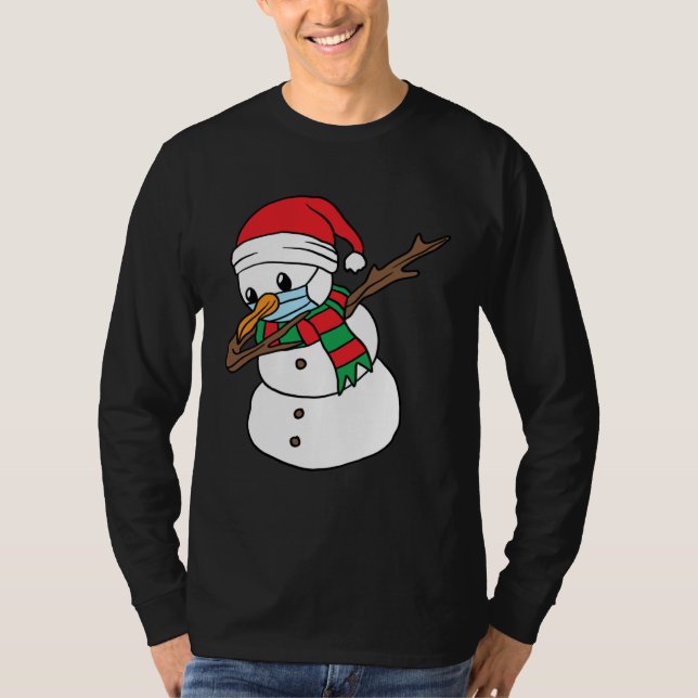 Camiseta Dabbing Snowman Mask Xmas Dab Christmas Santa (Anverso)