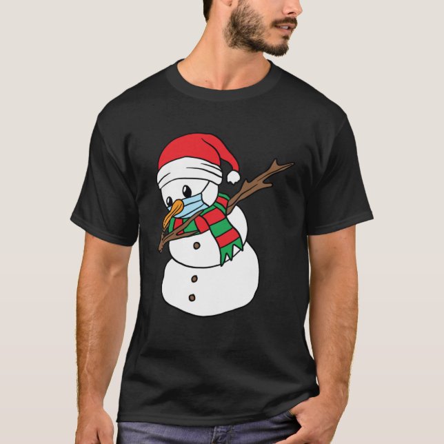 Camiseta Dabbing Snowman Mask Xmas Dab Christmas Santa (Anverso)