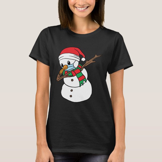 Camiseta Dabbing Snowman Mask Xmas Dab Christmas Santa (Anverso)