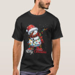 Camiseta Dabbing Snowman Merry Christmas Luces Santa Hat X<br><div class="desc">Amarrado hombre de nieve Feliz Navidad Enciende Santa Hat Xmas T Shirt</div>