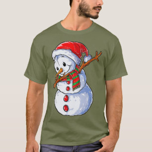 Camiseta Dabbing Snowman Santa Christmas Kids Boys Men