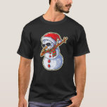 Camiseta Dabbing Snowman Santa Hat con gafas de sol Christm<br><div class="desc">Sombrero de Santa Sombrero de Snowman con Navidades de lentes de sol</div>