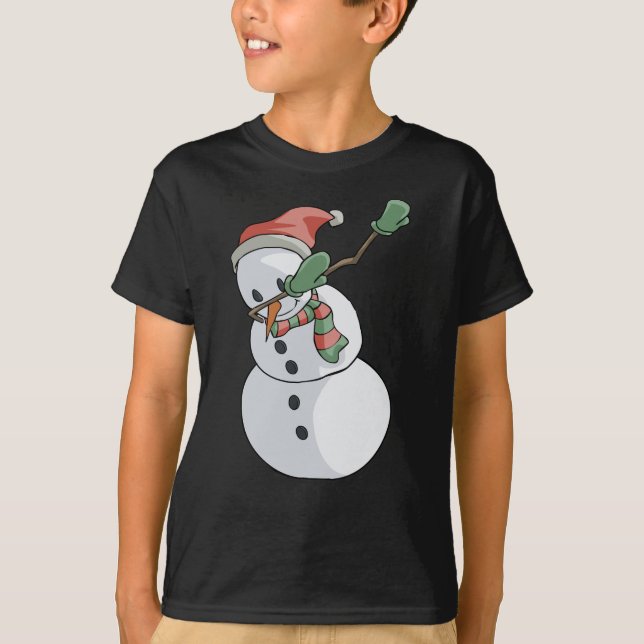 Camiseta Dabbing Snowman T-Shirt Funny Navidades (Anverso)