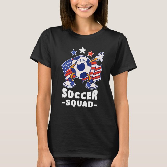 Camiseta Dabbing Soccer Ball American Flag Soccer Squad 1 (Anverso)