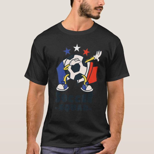 Camiseta Dabbing Soccer Ball French Flag Soccer Squad 1 (Anverso)