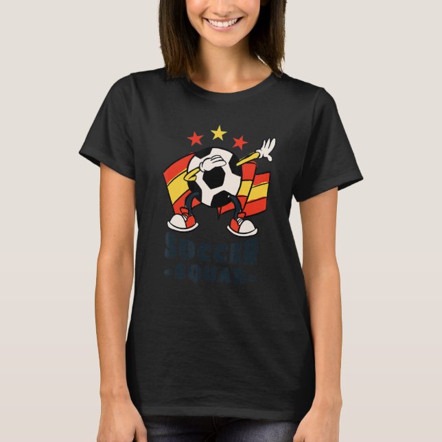 Camiseta Dabbing Soccer Ball Spanish Flag Soccer Squad (Anverso)
