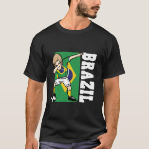 Camiseta Dabbing Soccer Boy Brazil Bandera Brasileña De Fo