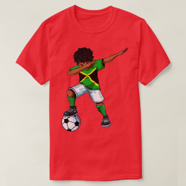 Camiseta Dabbing Soccer Boy Jamaica - Fútbol Gif jamaiquino (Diseño del anverso)