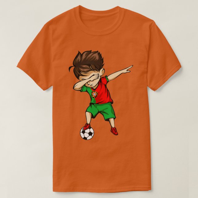 Camiseta Dabbing Soccer Boy Portugal Pescado Portugués (Diseño del anverso)
