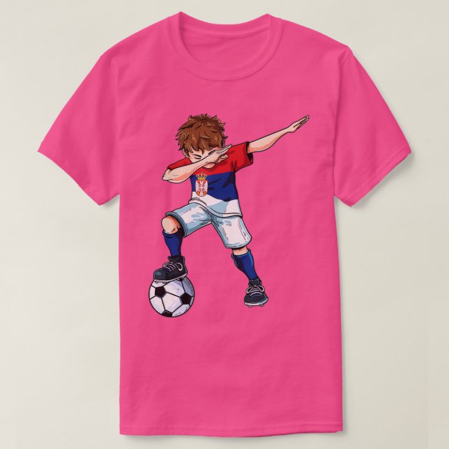 Camiseta Dabbing Soccer Boy Serbia - Regalo serbio de fútbo (Diseño del anverso)