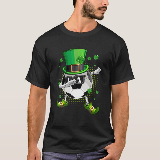 Camiseta Dabbing Soccer Shamrock Funny Irish St Patrick Day (Anverso)