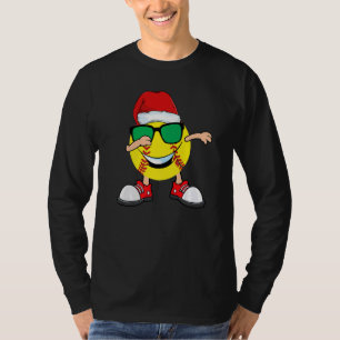 Camiseta Dabbing Sofball Ball Santa Hat Gafas de sol Cristo