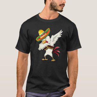 Camiseta Dabbing Sombrero Poncho Pollo Mexicano Dab Cinco