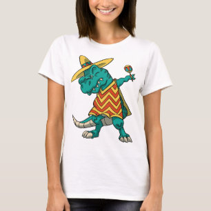 Camiseta Dabbing T-rex Dinosaur Cinco De Mayo Fiesta 2024