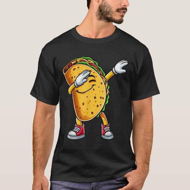 Camiseta Dabbing Taco Cinco De Mayo Curiosos Niños Mexicano (Anverso)