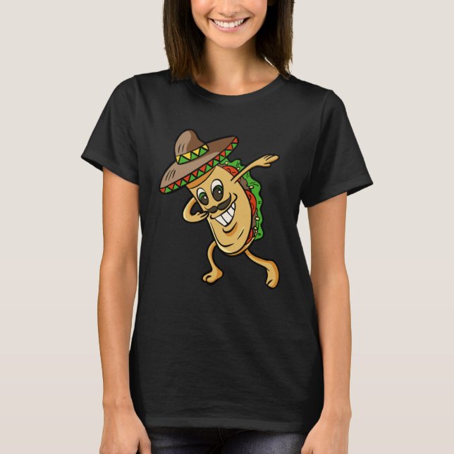 Camiseta Dabbing Taco CinCo de Mayo Mexican Food  Boys Men  (Anverso)