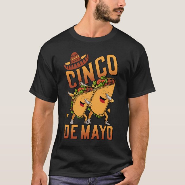 Camiseta Dabbing Taco Cinco De Mayo Niños Graciosos Mexican (Anverso)