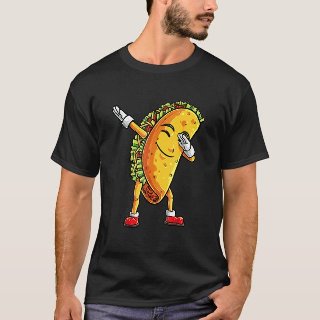Camiseta Dabbing Taco Cinco De Mayo Niños Mexicanos Comida (Anverso)