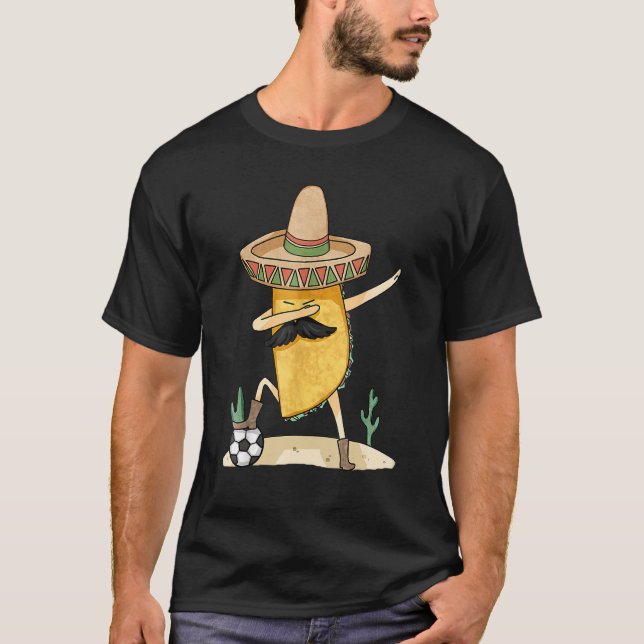 Camiseta Dabbing Taco Mexicano Soccer Funny Cinco De (Anverso)