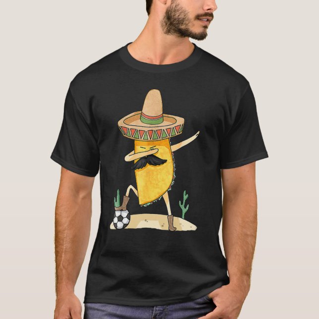 Camiseta Dabbing Taco Mexicano Soccer Funny Cinco De (Anverso)