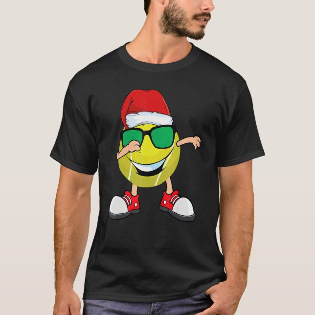 Camiseta Dabbing Tennis Ball Santa Hat Gafas de sol Christi (Anverso)
