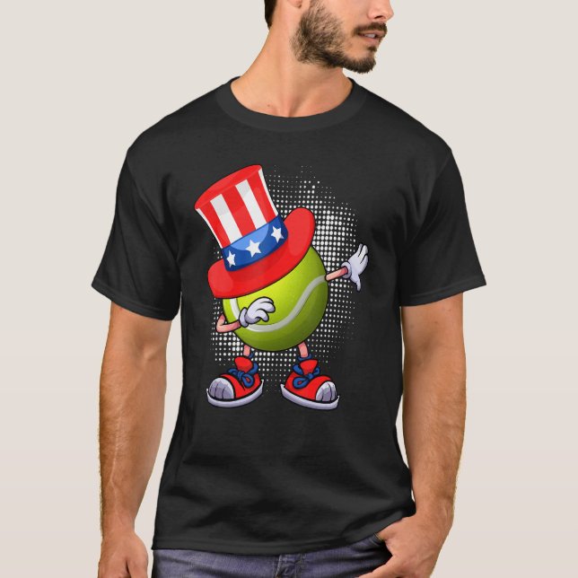 Camiseta Dabbing Tennis Ball Tío Sam Gorra Bandera American (Anverso)