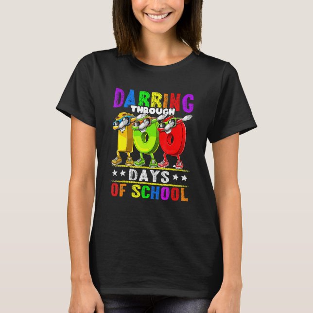 Camiseta Dabbing Through 100 Days of School 100th Day Schoo (Anverso)