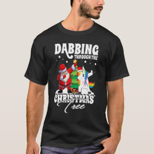 Camiseta Dabbing Through the Christmas Tree Santa Claus Uni