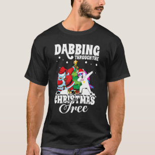 Camiseta Dabbing Through the Christmas Tree Santa Claus Uni