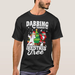 Camiseta Dabbing Through the Christmas Tree Santa Claus Uni