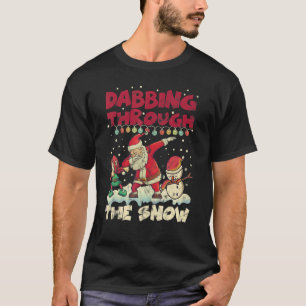 Camiseta Dabbing Through the Snow Santa Elf Snowman