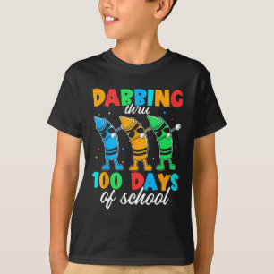Camiseta Dabbing Thru Crayon Brighter 100 Day School Studen